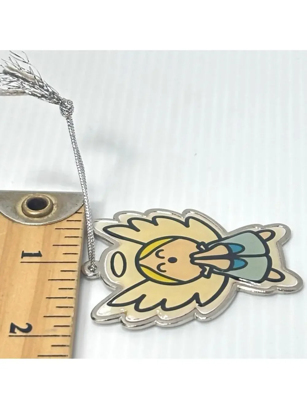 Praying Angel Metal Backed Ornament - Cute Cartoon Christmas Decor -Old